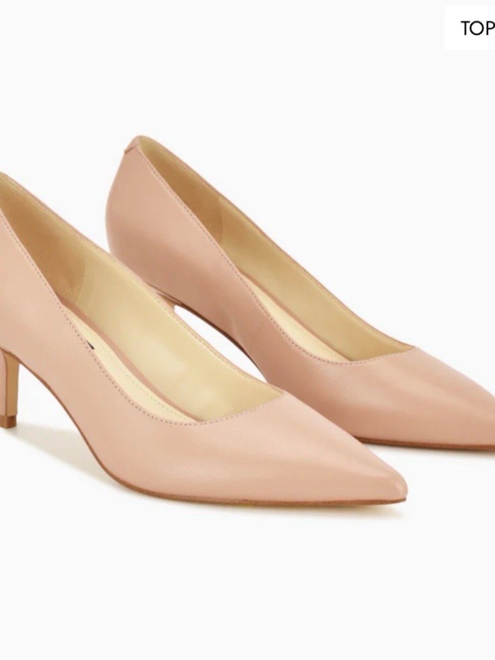 Nine West Pointed Toe Mid Heel Pumps in Blush Pink